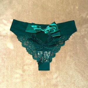 Very sexy green sheer lace panties, size M